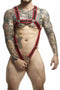 MALE BASICS DNGEON CROSS COCK RING HARNESS RED O/S-0