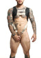 MALE BASICS DNGEON CROPTOP COCKRING HARNESS GOLDEN O/S-3