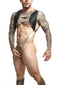 MALE BASICS DNGEON CROPTOP COCKRING HARNESS GOLDEN O/S-0