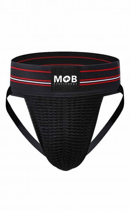 MOB FETISH JOCKSTRAP BLACK SMALL 3IN WAISTBAND(BULK)-2