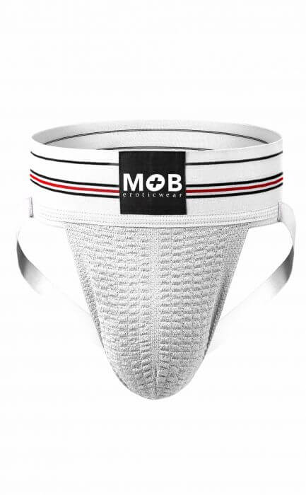 MOB FETISH JOCKSTRAP WHITE LARGE 3IN WAISTBAND(BULK)-0