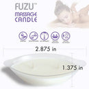Fuzu Massage Candle Lavender Mist 4 Oz with moisturizing benefits, low melting point, and 30-hour burn time.