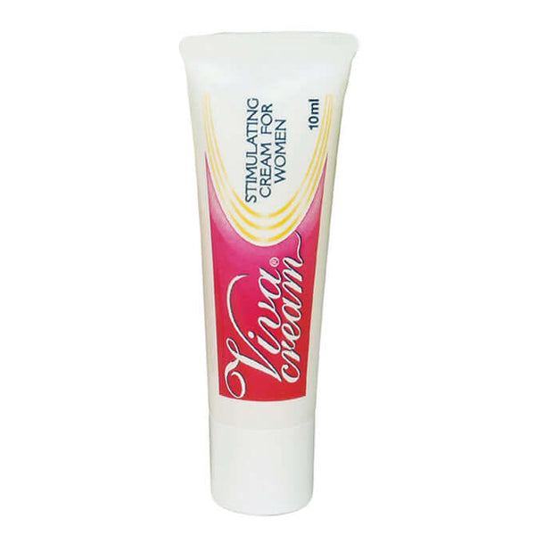 Viva Cream Arousal Gel for Women 10ml by M.D. Science Labs in white and pink tube packaging.