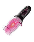 The Male Rose Gawk Gawk 3000 Blow Job Simulator Black showing its sleek design and unique internal texture for stimulation.