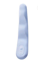 Tenga iroha TSUKI MINAMO silicone massager showing its ergonomic wave shape and control button.