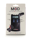MOD Electro Stim Control Box with Dual Outputs packaging front view displaying intensity adjustment features.