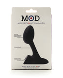 MOD Electro Stim Butt Plug One package displaying angled design for maximum stimulation and flexible shaft.