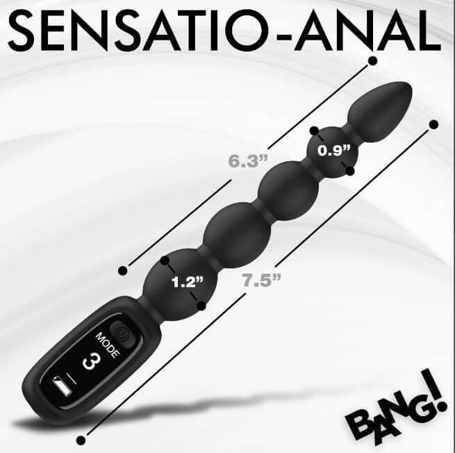 Digital Silicone Vibrating Anal Beads – 5 Beads with Digital Display