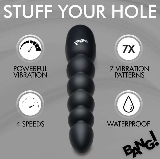 Digital Silicone Vibrating Anal Beads – 5 Beads with Digital Display