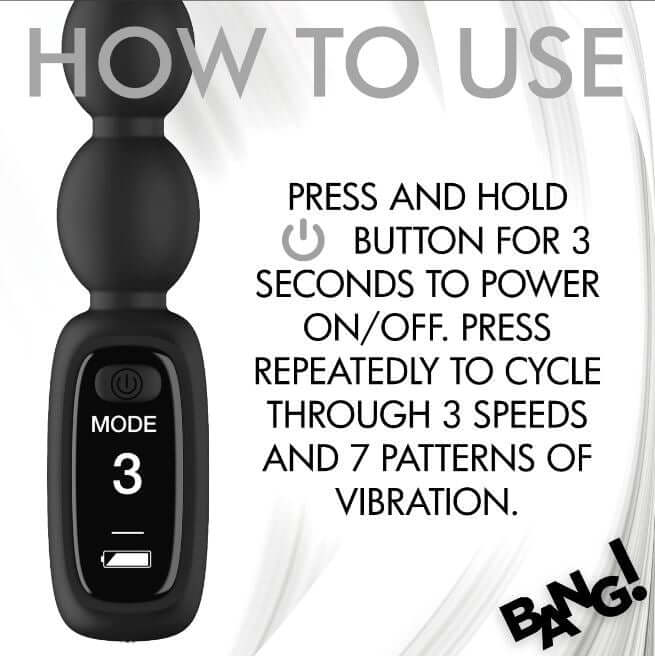 Digital Silicone Vibrating Anal Beads – 5 Beads with Digital Display
