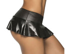 Mapale Wet Ruffle Skirt Small/Medium Black showcasing a glossy wet finish and flared ruffle design.