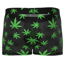 HAZY DAYZ Pouch Short Pot Leaf XL Mesh Briefs with bold green pot leaf print on black mesh fabric for comfortable fit