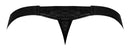 Heart Breaker Micro V Thong in black, S/M size by Male Power Underwear, featuring a low rise design and comfortable support.