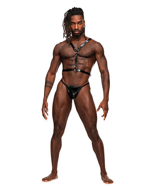SAGITTARIUS LEATHER HARNESS BLACK O/S-0