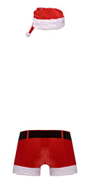 St Dick Shorts Red L XL from Male Power Underwear featuring Santa hat and shorts with plush trim.