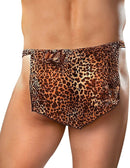Novelty Jungle Stud Loin Cloth OS Male Power Lingerie featuring a stylish leopard print design for bold men's fashion.