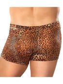 Male Power Underwear Animal Pouch Shorts Leopard M showcasing bold leopard print design on boxer shorts.