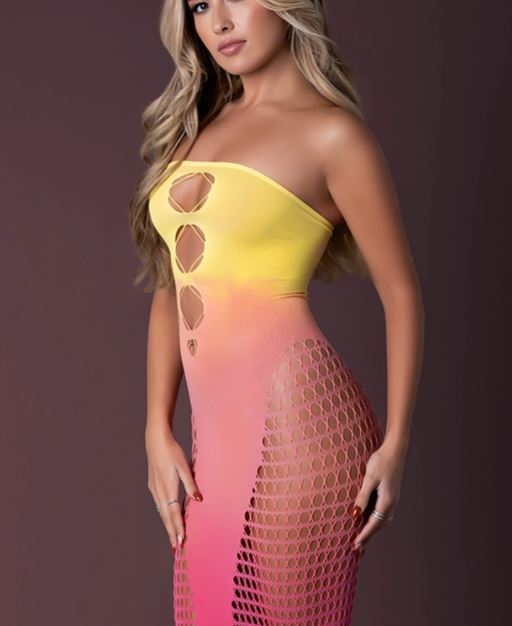 SEAMLESS GOWN OMBRE SUNSET O/S-0