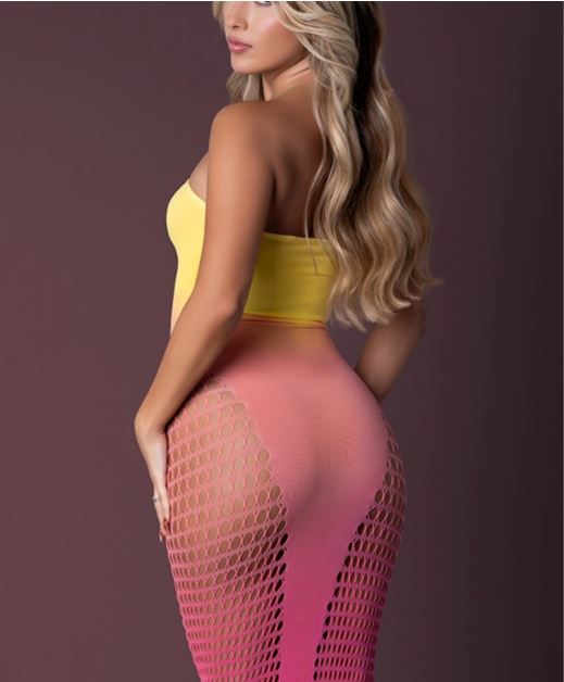 SEAMLESS GOWN OMBRE SUNSET O/S-1