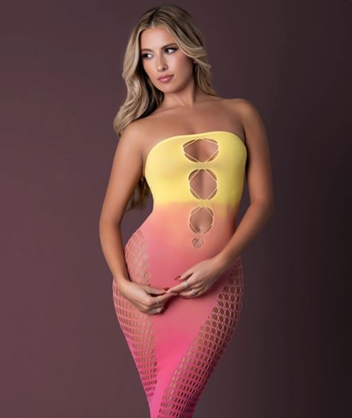 SEAMLESS GOWN OMBRE SUNSET O/S-2