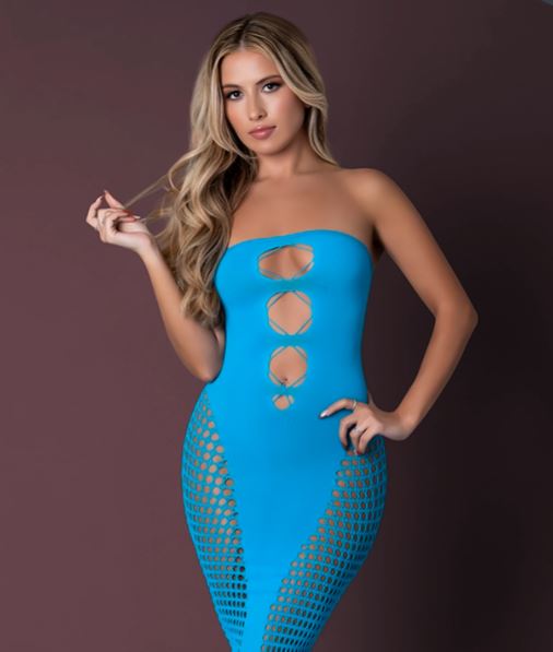 SEAMLESS GOWN TURQUOISE O/S-1