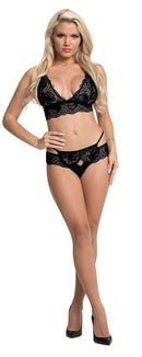 Sugar & Spice Bra and Panty Set S M Magic Silk Lingerie displayed on a model, featuring elegant lace and flattering fit.