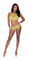 Love Star Halter Bra and Panty Set Chartreuse Lime L/XL from Magic Silk Lingerie