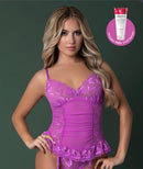 BUTTERFLY FANTASIES BASQUE & CHEEKY PANTY PURPLE GLOW S/M-3