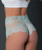 SPLIT BOY SHORT 2PK AQUA/BLACK W/ LILAC DREAM PHEROMONE S/M-3