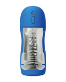 Maxtasy Vibration Master Standard Clear Masturbator showing its internal design and features.