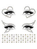 Leg Avenue Ayla Adhesive Glow in the Dark Face Jewels featuring stick-on mirror hearts and rhinestones