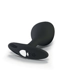 Mystim Rocking Vibes E-Stim Silicone Butt Plug Small Black with remote control and tapered design.