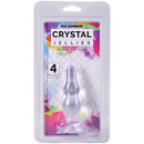 Crystal Jellies Novice Pop Plug 4 Inch Clear packaging featuring a translucent jelly anal plug.