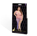 Lapdance Violet Sky Off the Shoulder Mini Dress Queen Size packaging featuring bold gradient mesh design.