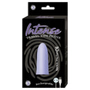 Intense Travel Vibe Petite Vibrator Lavender packaging showcasing its 10 functions and rechargeable feature.