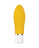 Nobu Mini Suba Ribbed Bullet Yellow compact waterproof vibrator with ribbed texture for pleasurable sensations.