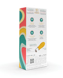 Nobu Mini Suba Ribbed Bullet Yellow product packaging highlighting features such as waterproof and rechargeable design.