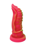 Nobu Tanu Fantasy Dong Fluorescent Pink with textured design and strong suction cup base.