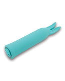 NU Sensuelle Rabbit Vibe Bunnii Blue vibrator in teal color showcasing its rabbit ears and sleek design.
