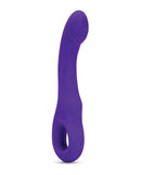 Sensuelle Rhapsody Tapper Deep Purple Vibrator with curved head and sculpted ridges for internal and external stimulation