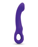 Sensuelle Rhapsody Tapper Deep Purple Vibrator with curved head and handle for versatile pleasure