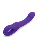 Sensuelle Rhapsody Tapper Deep Purple Vibrator with curved head and sculpted ridges for internal and external stimulation.