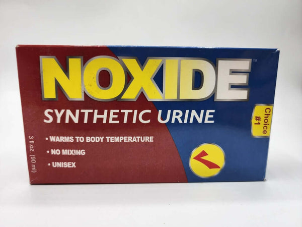 Noxide Synthetic Urine 3 fl oz box for adult use with unisex, no mixing required, warms to body temperature