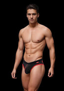Model wearing Envy Sport Mesh Jock Black S M showcasing athletic style and breathable mesh design.