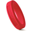 Perfect Fit Hefty 1.75 Inch Silicone Cock Ring Red displayed in vibrant red silicone material.