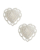 Neva Nude Whole Hearted Sparkle Crystal Silicone Pasties with dazzling heart-shaped design and silver crystal detailing.