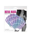 Neva Nude Lustful Mermaid Shell Pasties Lilac in packaging, showcasing playful seashell design for lingerie and costumes.
