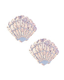 Neva Nude Sequin Mermaid Shell Pasties Champagne Showers in shimmering seashell design with sequins.