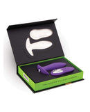 NU Sensuelle Remote Control Mini Butt Plug Purple displayed in its box, highlighting its sleek design and silicone textures.