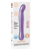 Nu Sensuelle Aimii Flexible G-Spot Vibrator Purple packaging showcasing its design and features.